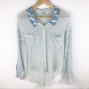 Free People We The Free Sheer Easy Rider Blouse S